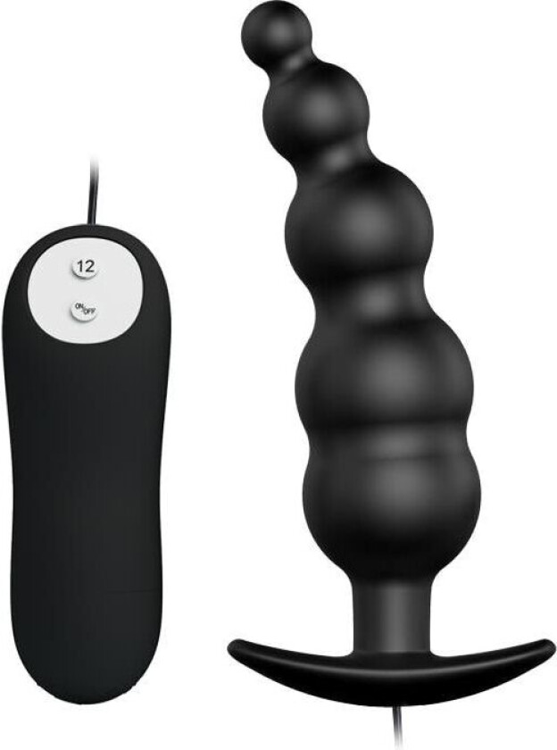 Anal Plug Bubbles Vibrator Black med fjernkontroll