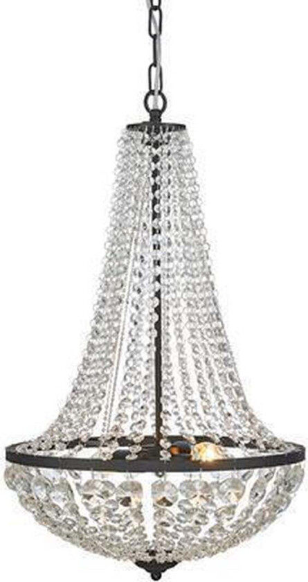 Gränsö lysekrone 2l - Svart/klar - Svart / Klar - Svart / Klar