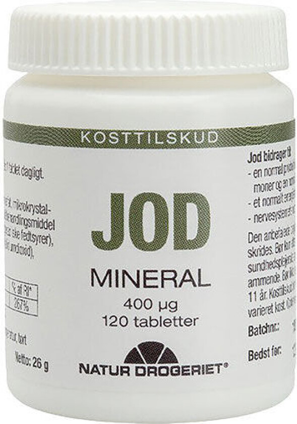 Natur-Drogeriet Jod tabletter 400 µg - 120 Tabletter