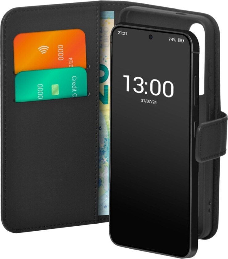 Samsung Galaxy S24 FE Wallet Stand Eco-Leath 2IN1 lommeboketui, svart