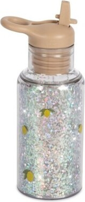 Konges Sløjd, Glitter Drikkeflaske Med Sugerør, Lemon