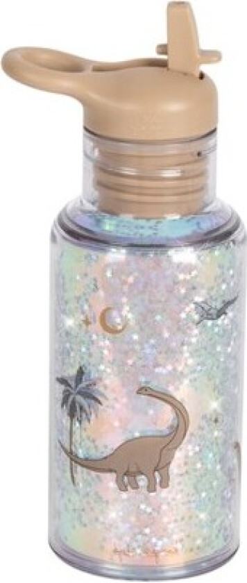 Konges Sløjd, Glitter Drikkeflaske Med Sugerør, Dino