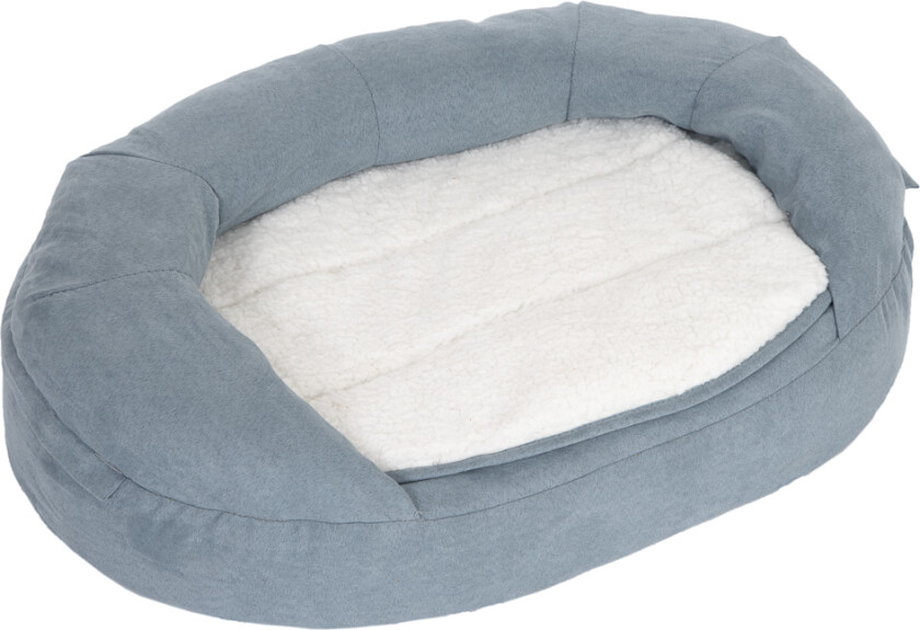 Oval Hundeseng Memory, Grå - L 72 x B 50 x H 20 cm