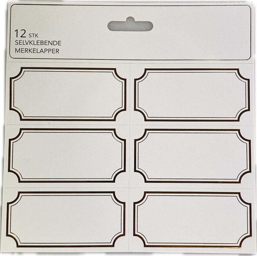 Merkelapper Selvklebende 12 Stk Gullbord
