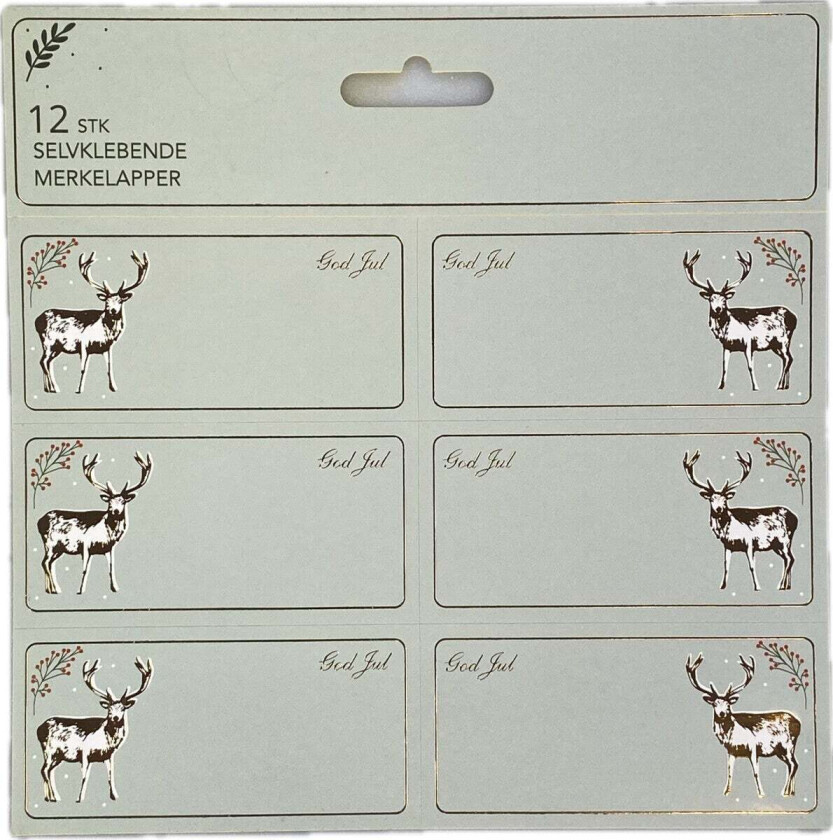 Merkelapper Selvklebende 12 Stk Grønn Hjort