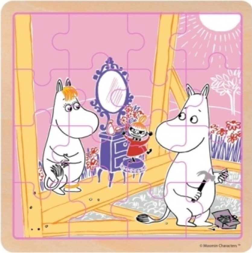 Mumin - Firkantet Træpuslespil - Byggesjov