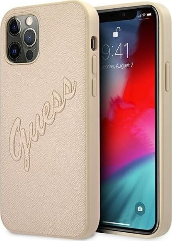 Guhcp12lrsavslg Iphone 12 Pro Max 6.7" Gold/Gold Hardcase Saffiano Vintage Script