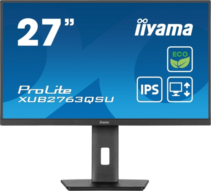 Prolite Xub2763qsu-B1 - Led-Skjerm - 27" - 2560 X 1440 - Ips - 250 Cd/M² - 3 Ms - Matt