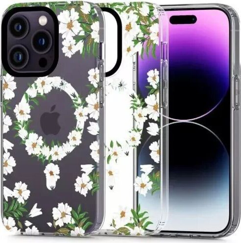 Tech-Protect iPhone 14 Pro Tech-Protect MagMood Deksel - MagSafe Kompatibel - White Daisy