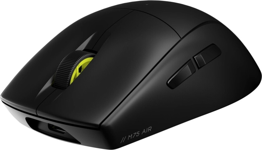Corsair M75 Air - Mus - Optisk - 5 Knapper - Trådløs - 2.4 Ghz, Bluetooth - Usb Trådløs Mottaker - Svart