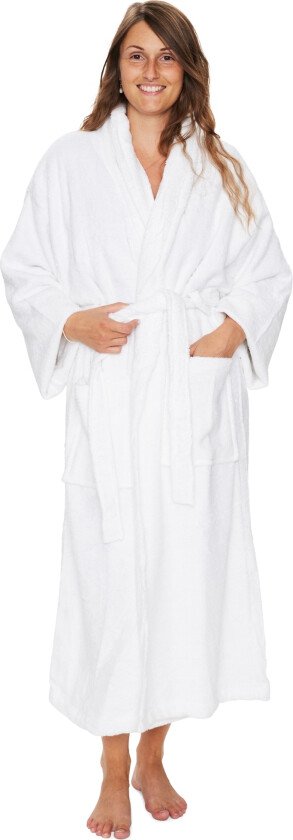 Morgenkåpe - bambus - Str. XL/XXL - Badekåpe - Hvit - Excellent By Borg