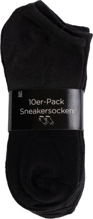 Footies - 10 par sorte ankelsokker - Str. 43-46 - Smarte unisex sokker