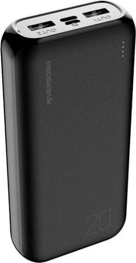 Vision S20E Pro 20.000 mAh 20W USB-C PD powerbank Black Nødlader - Svart - 20000 mAh