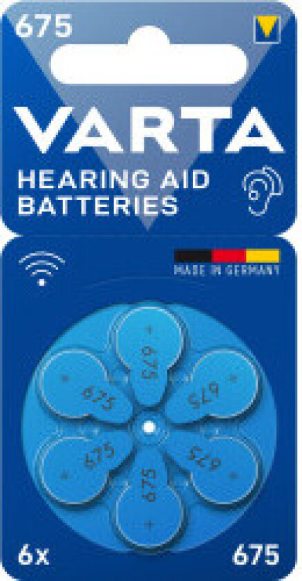 Høreapparatbatteri 675 / A675 / PR44 6-pak