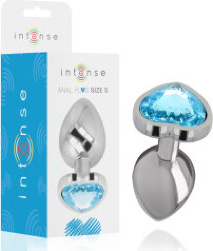 Intense - Aluminium Metall Anal Plugg Blå Hjerte Størrelse S