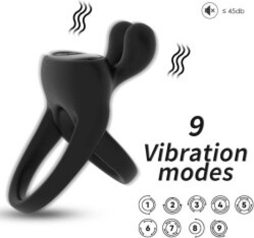 Armony - Ring Vibrator Rabbit Black