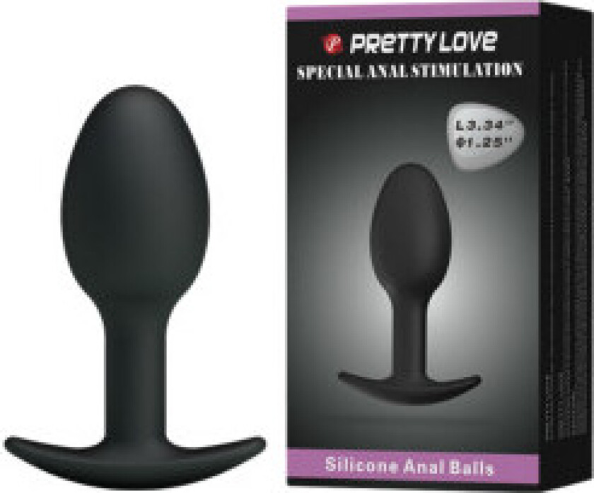 Pretty Love - Silikon analplugg 6,5 cm svart
