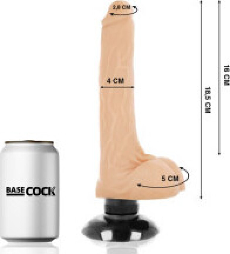 - Realistic Vibrator 2-1 Flesh 18,5 Cm -O- 4 Cm