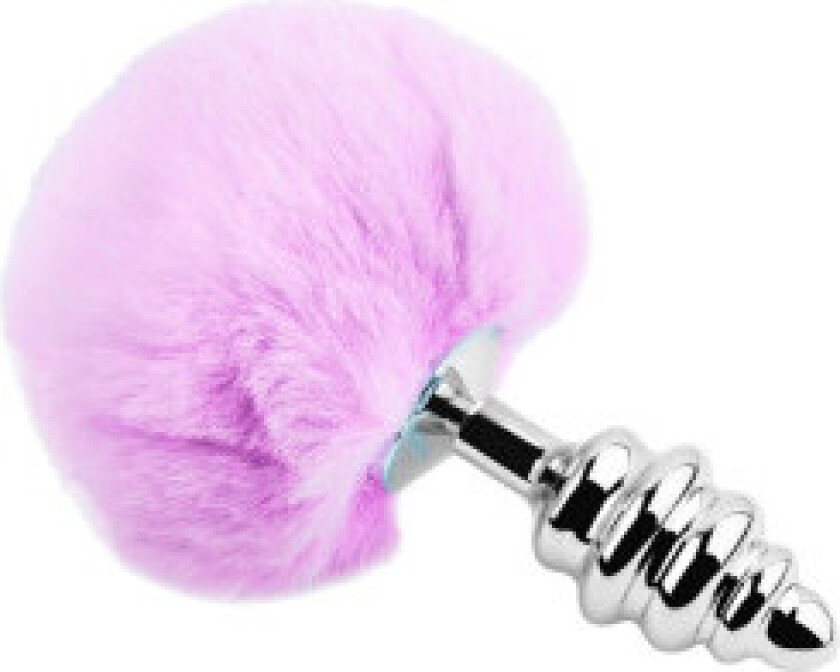 - Anal Pleasure Plug Spiral Metal Fluffy Violet Størrelse S
