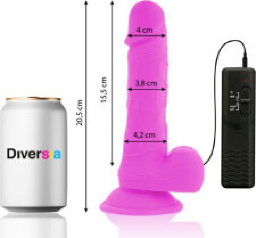- Fleksibel Vibrerende Dildo Lilla 20,5 Cm -O- 4,2 Cm
