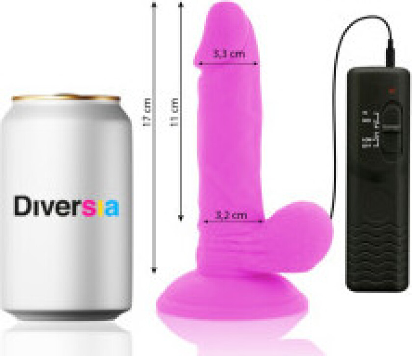 - Fleksibel Vibrerende Dildo Lilla 17 Cm -O- 3,3 Cm