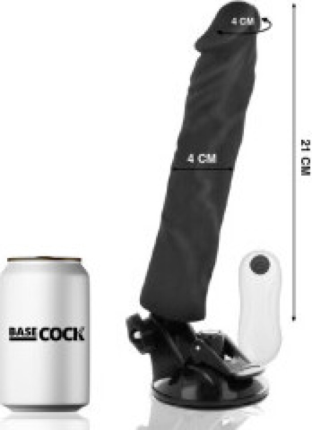 - Realistisk Vibrator Fjernkontroll Svart 21 Cm -O- 4 Cm