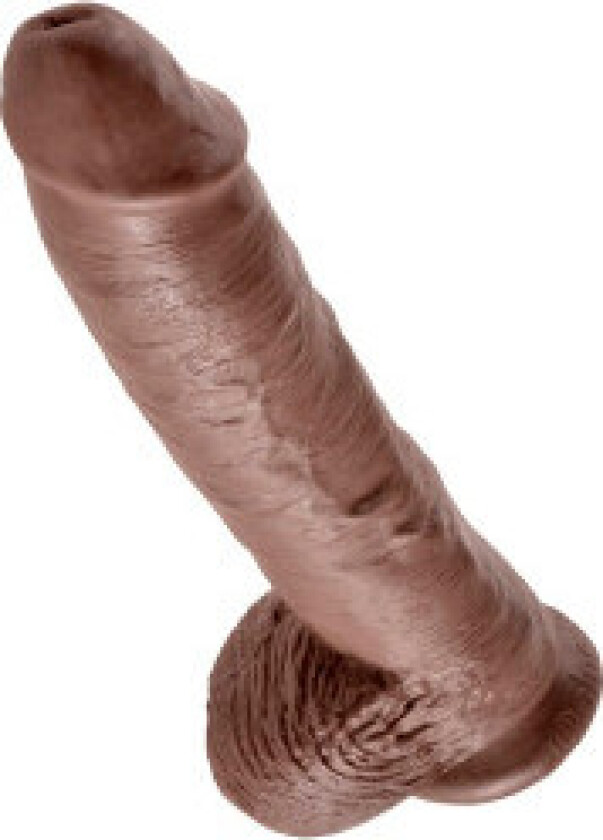 - 10 Dildo Brun Med Baller 25,4 Cm