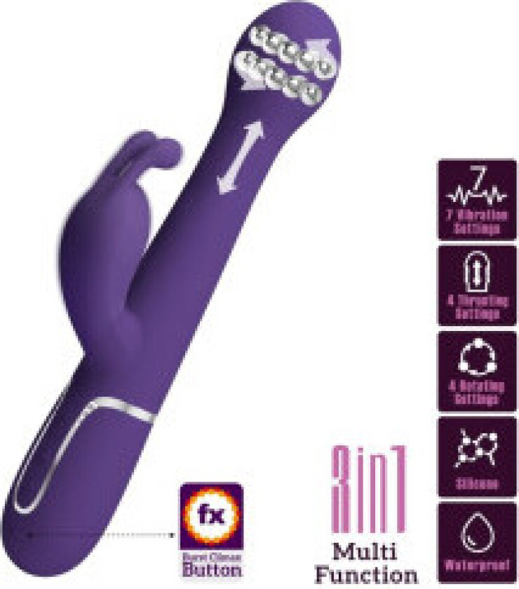 Pretty Love - Dejon Rabbit Vibrator 3 i 1 multifunksjon lilla