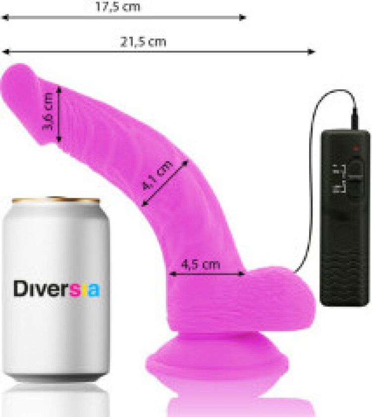 - Fleksibel Vibrerende Dildo Lilla 21,5 Cm -O- 4,5 Cm
