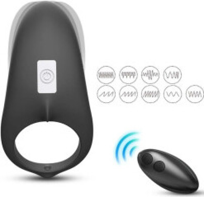 Armony - Shark Vibrator Ring For Par Fjernkontroll Svart