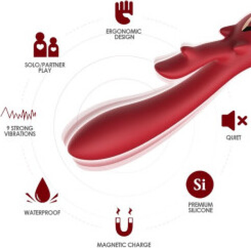 Armony - Elk Vibrator Rabbit Curved Red