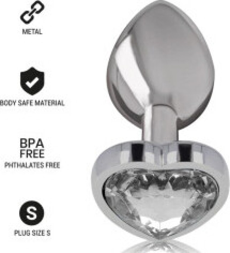Intens - White Heart Aluminium Metal Anal Plug Størrelse S