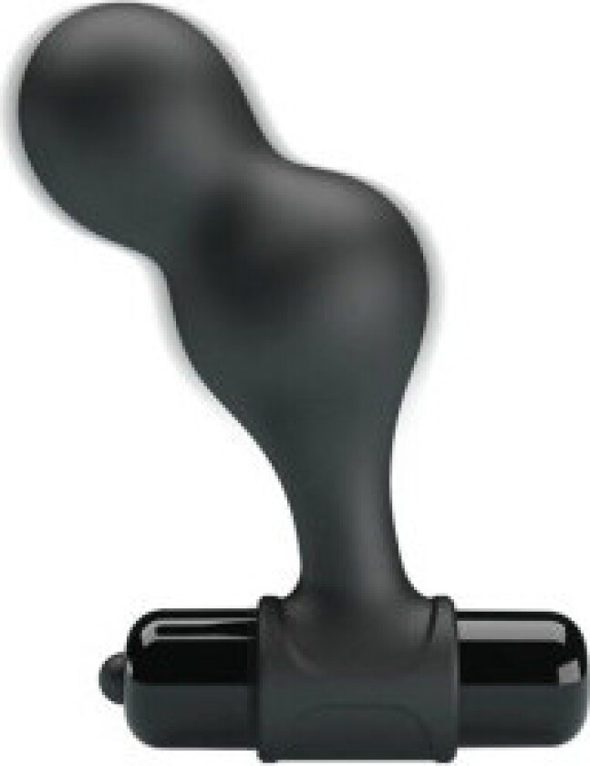 - Svart silikonvibrator analplugg