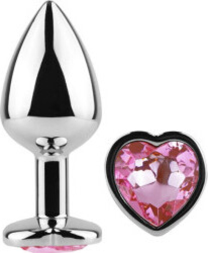 Secretplay - Metall Butt Plug Fuchsia Heart Small Størrelse 7 Cm