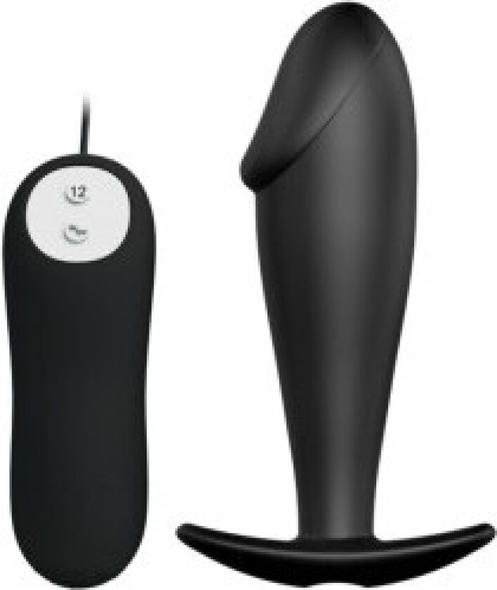 Pretty Love - silikon anal plugg penisform og 12 vibrasjonsmoduser svart