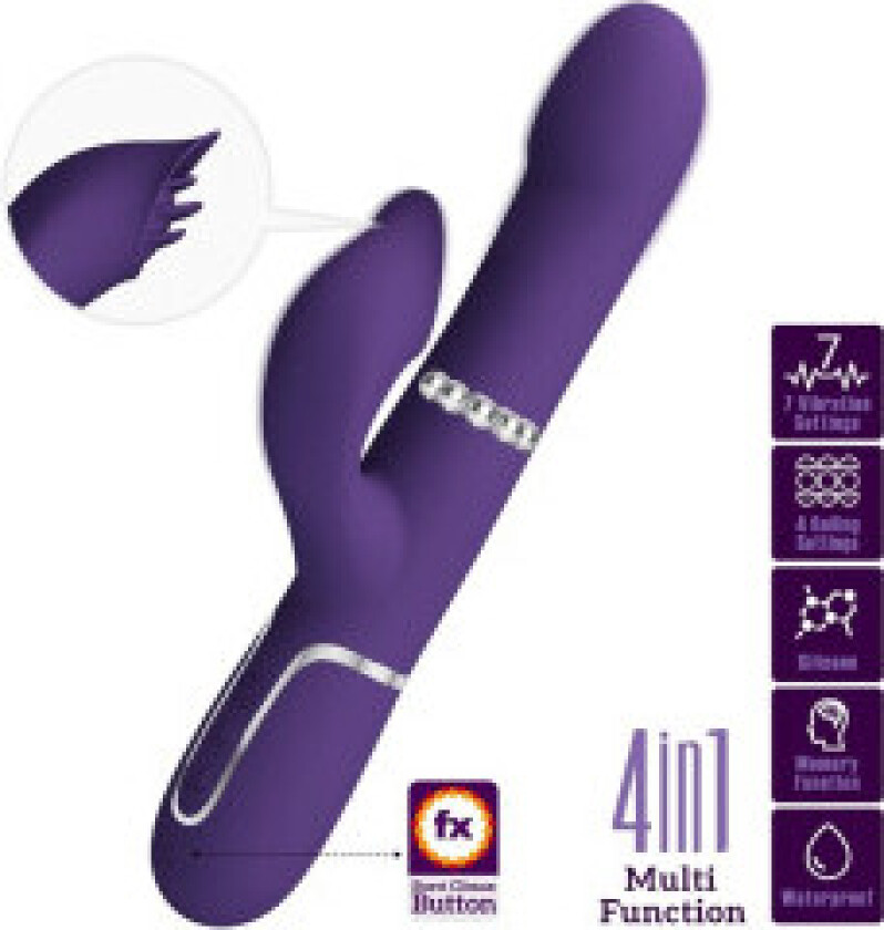 Pretty Love - Zalin Rabbit Vibrator Pearls 4 i 1 lilla
