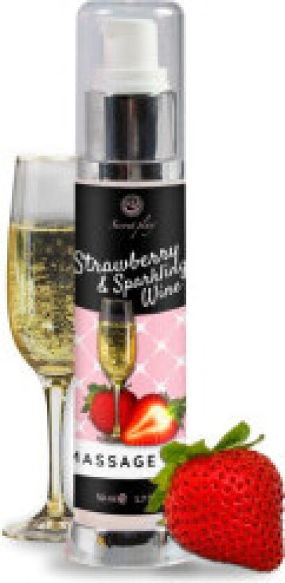 Secretplay - Massasjeolje for jordbær og musserende vin 50 ml