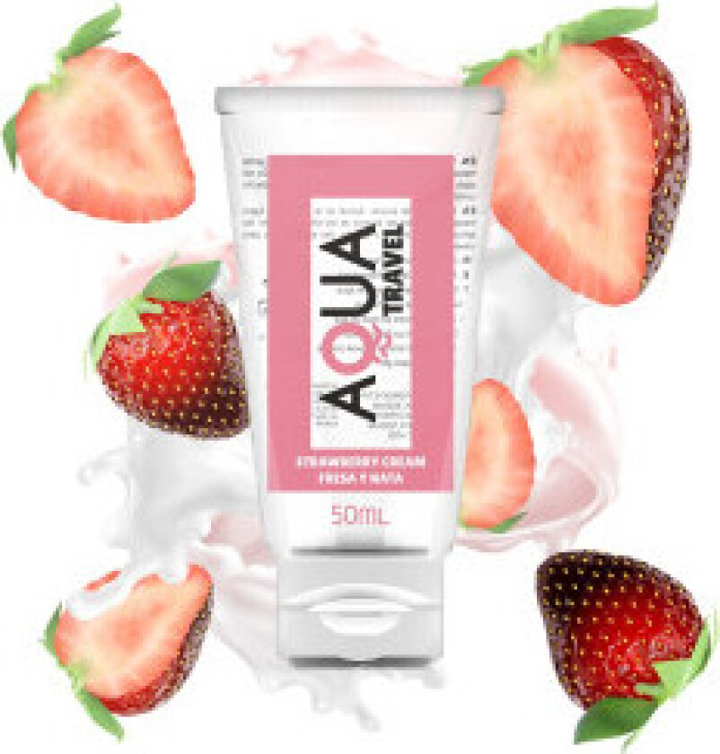 - Strawberry Cream Flavor Vannbasert glidemiddel - 50 Ml