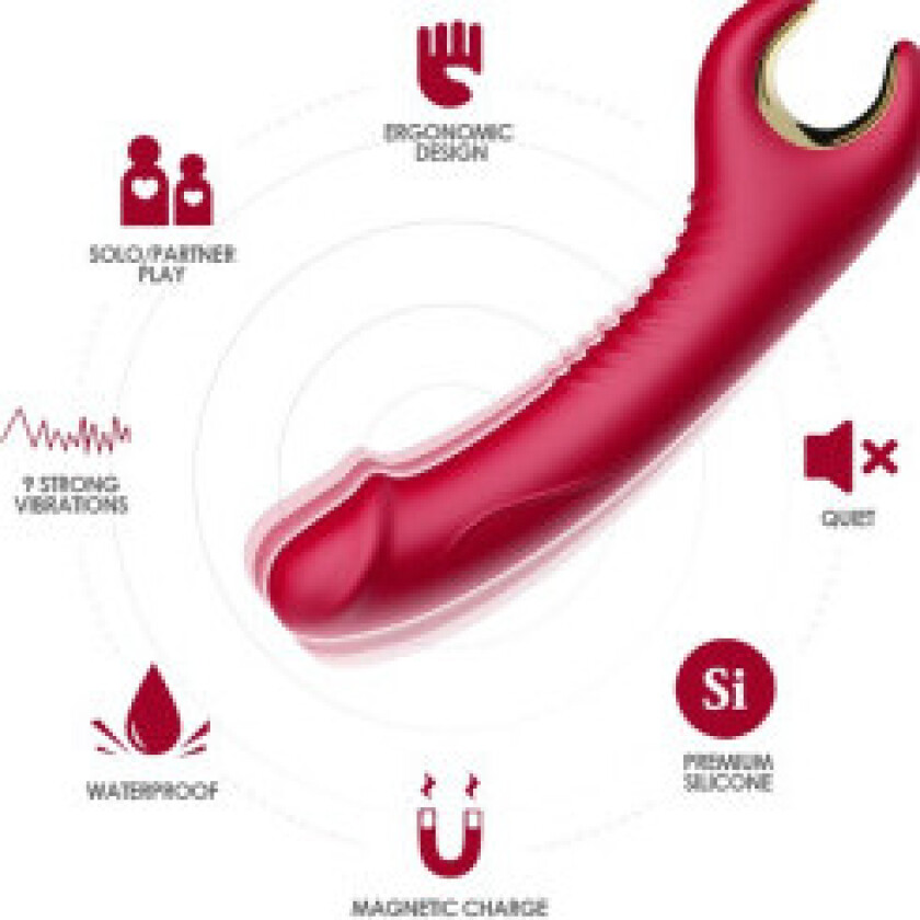 Armony - Prince Dildo Vibrator & Rotator Rød