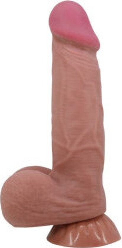 Pretty Love - Sliding Skin Series Realistisk dildo med glidende brun hud sugekopp 21,8 cm