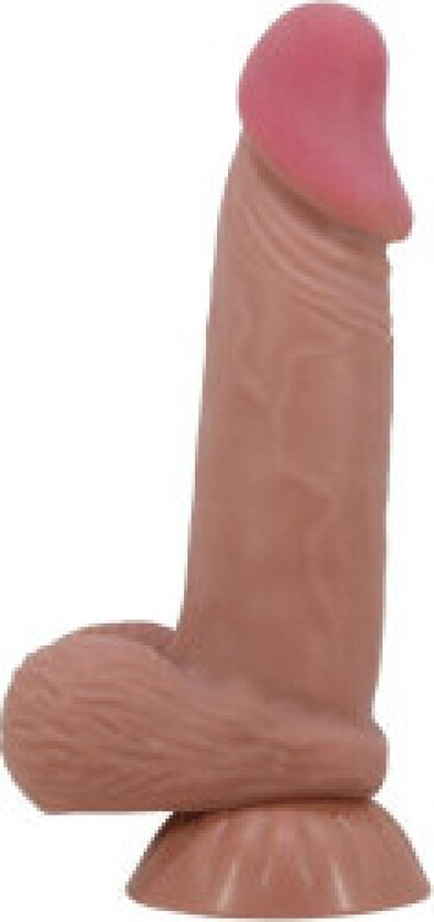Pretty Love - Sliding Skin Series Realistisk dildo med glidende brun hud sugekopp 19,4 cm