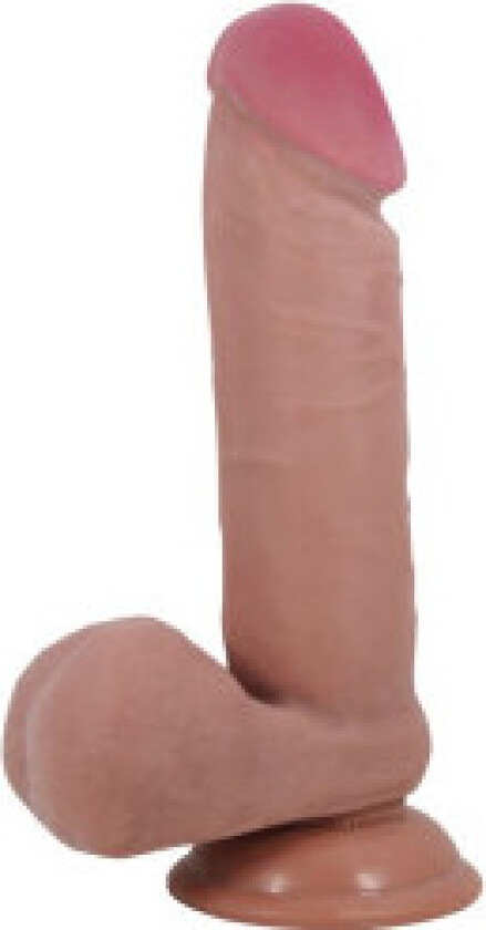 Pretty Love - Sliding Skin Series Realistisk dildo med glidende hud sugekopp Brun 20,5 Cm