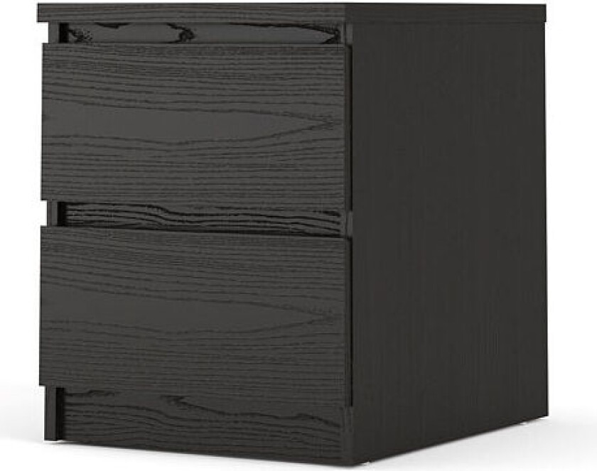 Nada nattbord 2 skuffer svart ask.