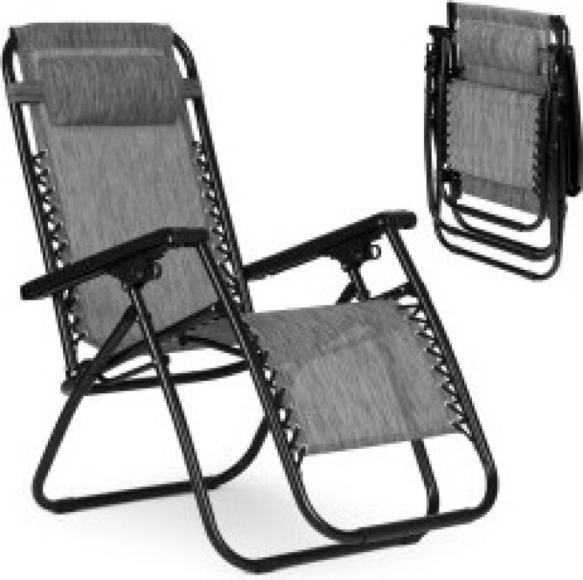 Hagestol med justerbar rygg - grå ZERO GRAVITY ModernHome
