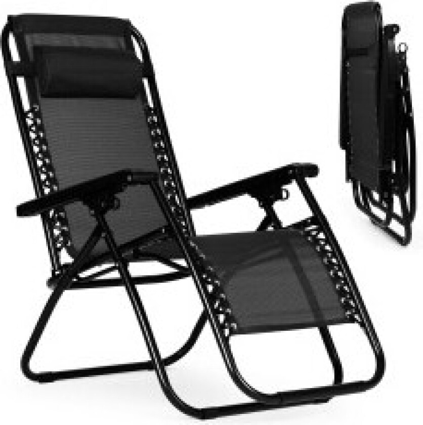 Hagestol med justerbar rygg ZERO GRAVITY ModernHome - svart