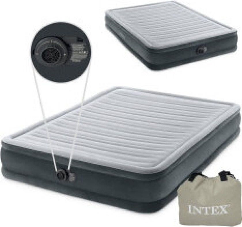 Oppblåsbar madrass 203x152cm med pumpe Intex 67770
