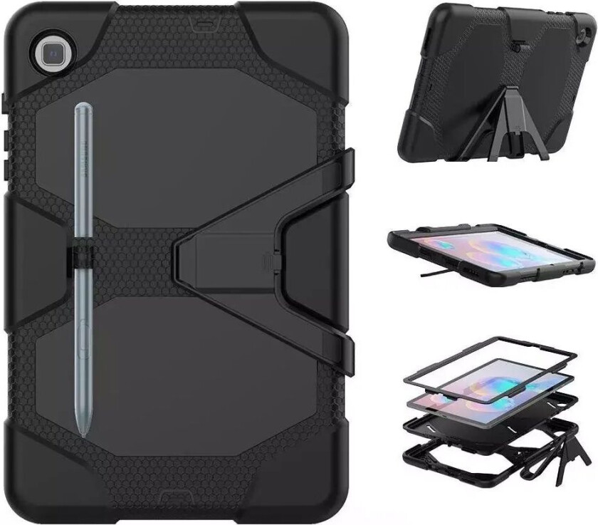 Tech-Protect Samsung Galaxy Tab S6 Lite / S6 Lite 2022 Tech-Protect Survive Deksel m. Skjermfilm & Kickstand Svart