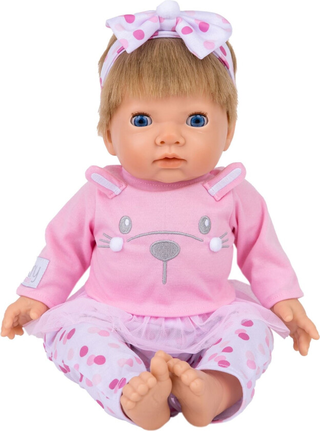 TINY TREASURES - Pink Bunny Baby Blond Hair (30542)