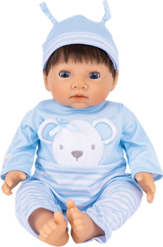 TINY TREASURES - Blue Bear Doll Brown Hair (30543)