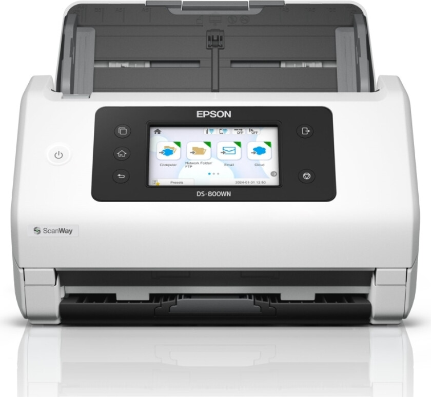 Workforce Ds-800Wn - Dokumentskanner - Dupleks - A4/Legal - 600 Dpi X 600 Dpi - Inntil 50 Spm (Mono) / Inntil 50 Spm (Farge) - Adf (100 Ark) -